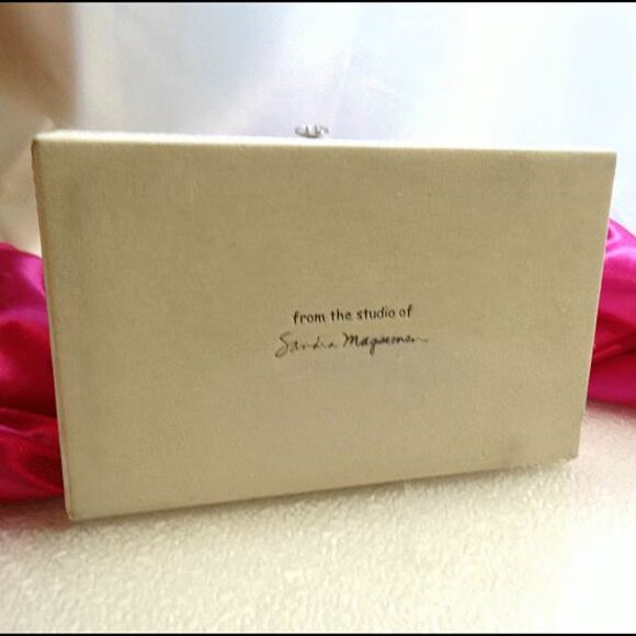 Sarah Magsamen Jewelry Box White Leather Celebrate Laugh Believe - Picture 6 of 6